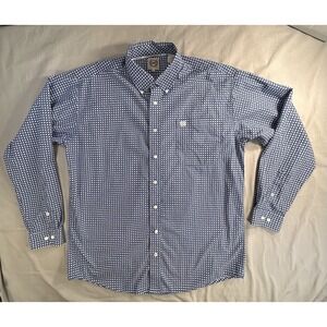 Cinch Button Down Geometric Print Blue Men's‎ Medium
